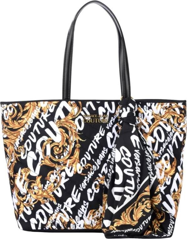 Versace Jeans Couture Logo Brush Couture Tote bag Zwart Dames