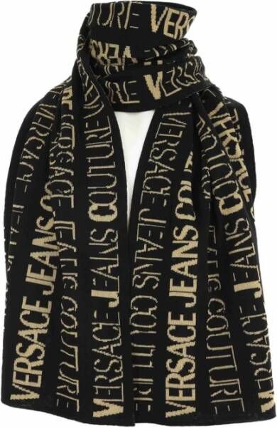 Versace Jeans Couture Sjaal allover logo lurex Zwart Heren
