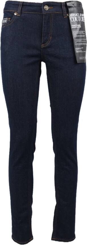 Versace Jeans Couture Geborduurd gewassen stretch dim jeans Blauw Dames