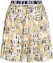 Versace Jeans Couture Witte Geplooide Rok met Gouden Couture Logo Yellow Dames - Thumbnail 5