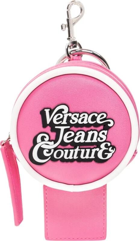 Versace Jeans Couture Roze Logo Lettering Sleutelhanger Pink Dames
