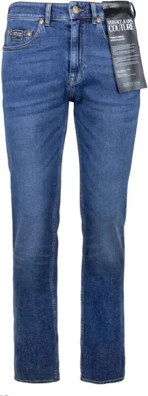 Versace Jeans Couture Broek 5Pocket 73Up500 C Slim Milano ST reliëf D strind slouchy24 9 75oz Blauw Heren