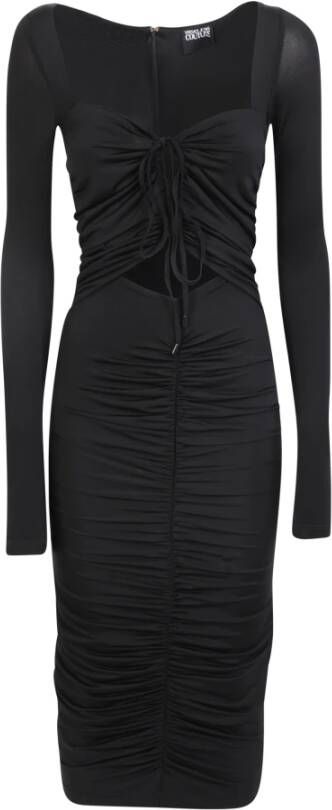 Versace Jeans Couture Stijlvolle Zwarte Jurk voor Modebewuste Vrouwen Zwart Dames