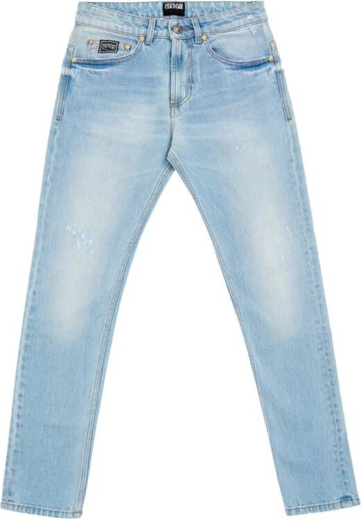 Versace Jeans Couture Lichtblauwe Straight Fit Denim Jeans Blue Heren