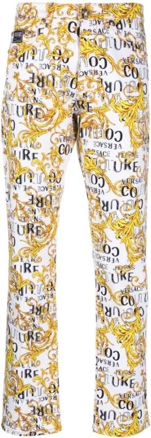 Versace Jeans Couture Straight Trousers Geel Heren