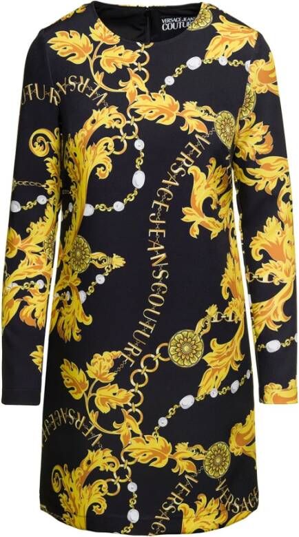 Versace Jeans Couture Zwarte Eenvoudige Jurk voor Vrouwen Black Dames