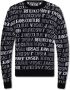 Versace Jeans Couture Zwarte en witte katoenen logotrui Black Heren - Thumbnail 1