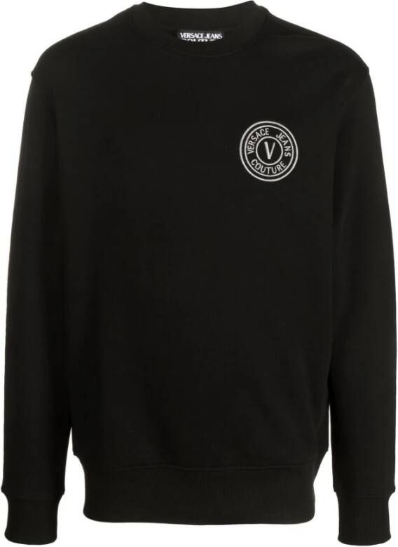 Versace Jeans Couture Zwart V Emblem Sweatshirt Black Heren