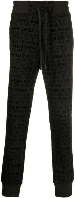 Versace Jeans Couture Tone-on-Tone Logo Sweatpants voor Heren Black Heren