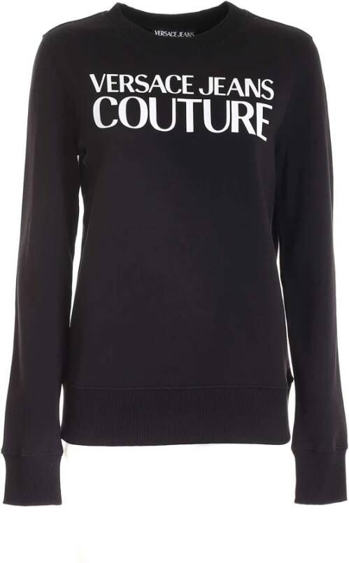 Versace Jeans Couture Comfortabele Rubber Logo Sweatshirt Black Dames