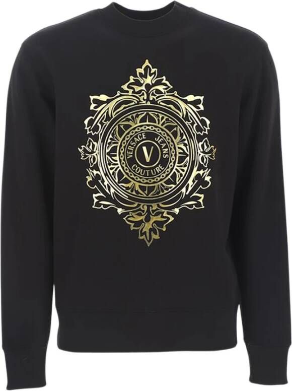 Versace Jeans Couture Katoenen Sweatshirt met Barok Versace Embleem Black Heren