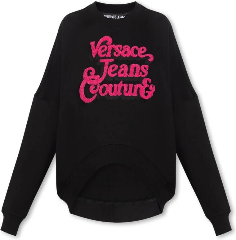 Versace Jeans Couture Sweatshirt met logo Zwart Dames