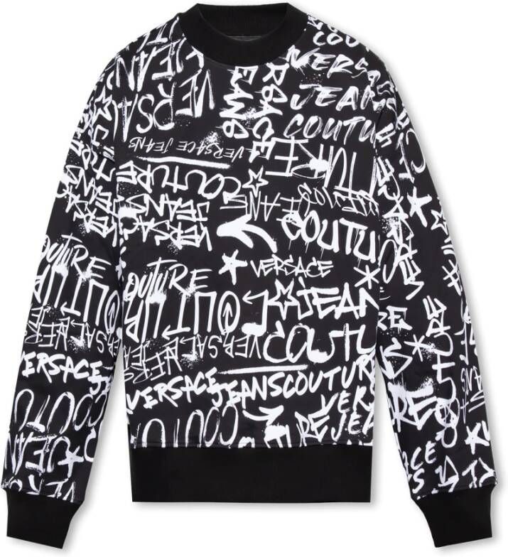 Versace Jeans Couture Sweatshirt met logo Zwart Heren
