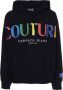 Versace Jeans Couture sweatshirt with hood cotton brand name Zwart Heren - Thumbnail 1