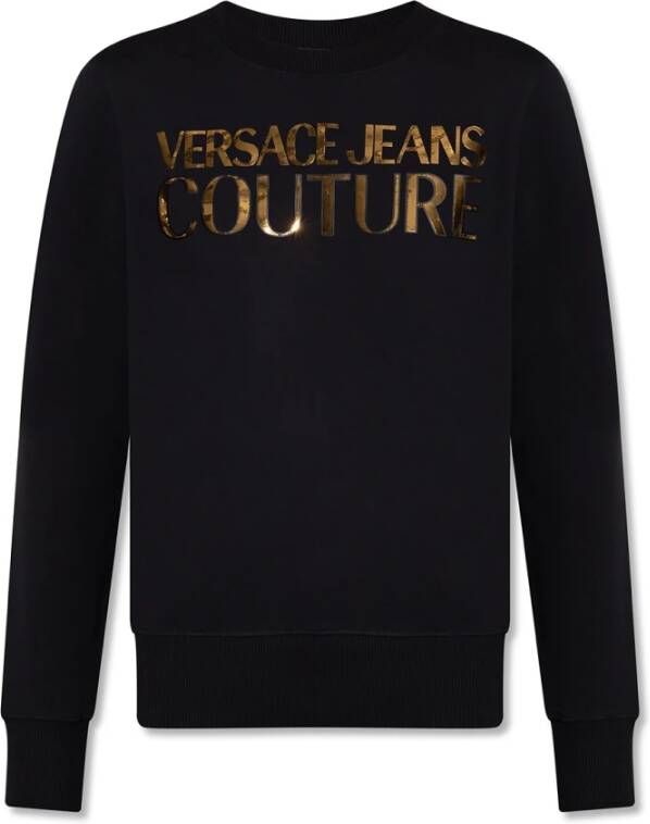 Versace Jeans Couture lamina logo print sweatshirt Zwart Dames