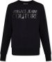 Versace Jeans Couture Logo Crewneck Sweatshirt Zwart Zilver Grafisch Black Dames - Thumbnail 1