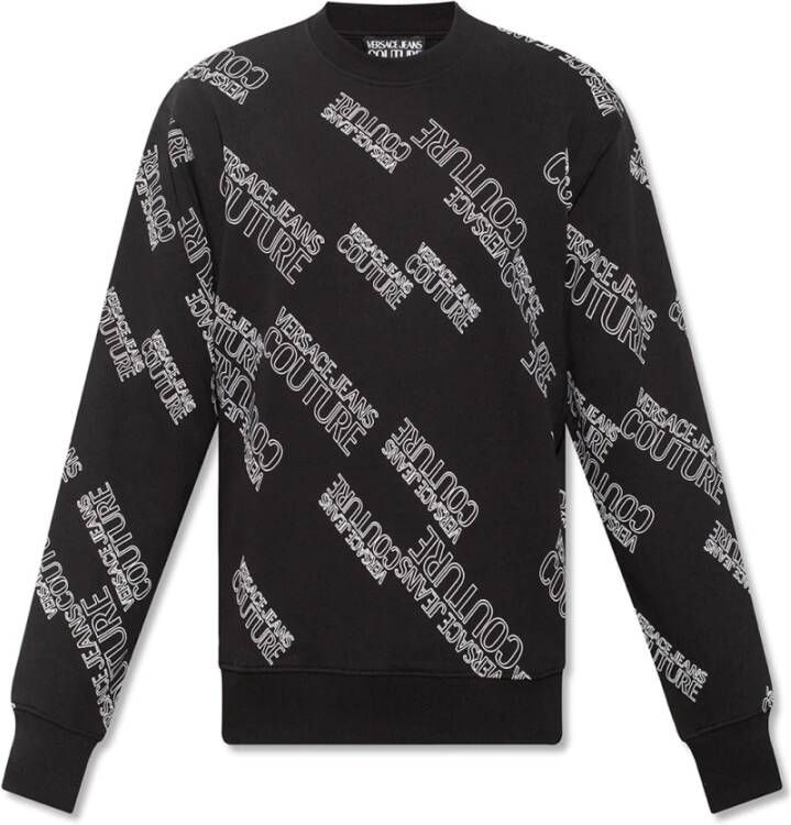 Versace Jeans Couture Sweatshirt with logo Zwart Heren