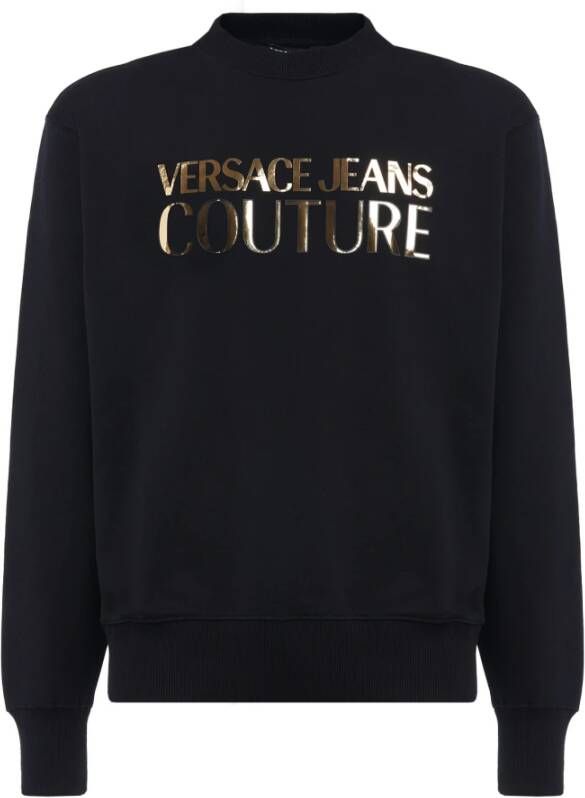 Versace Jeans Couture Sweatshirt With Mirror Logo Print Zwart Heren