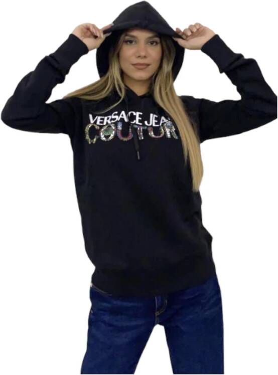 Versace Jeans Couture Trainingsshirt Comfortabele en Stijlvolle Hoodie voor Vrouwen Black Dames