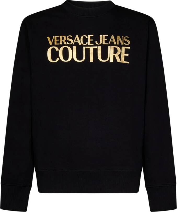 Versace Jeans Couture Logo-Print Katoenen Sweatshirt Zwart Black Heren