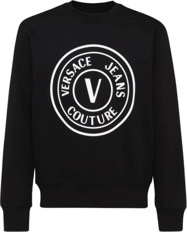 Versace Jeans Couture Felpa a girocollo con logo stampato uomo 73Gait22-Cf00T Nero Zwart Heren