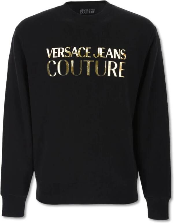Versace Jeans Couture Sweatshirt With Mirror Logo Print Zwart Heren