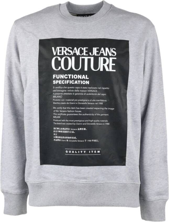 Versace Jeans Couture Bedrukte Sweatshirt Gray Heren
