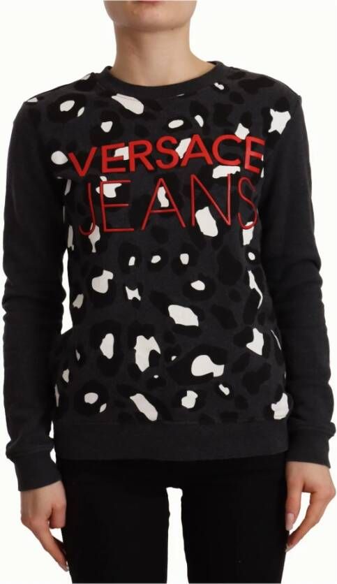 Versace Jeans Couture Zwarte Luipaard Trui Black Dames