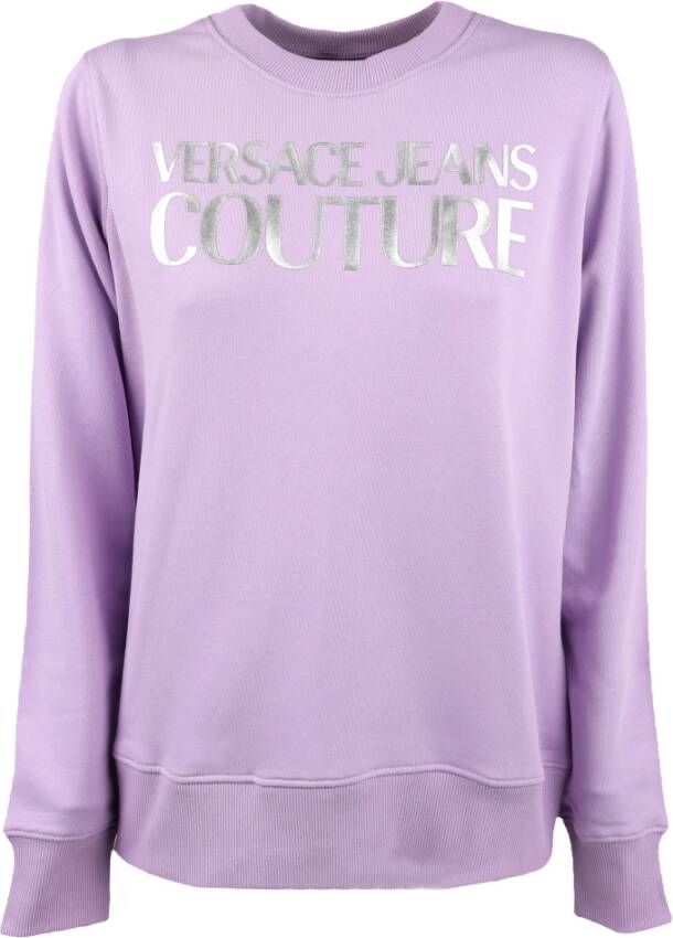 Versace Jeans Couture Logo Print Sweatshirt Purple Dames