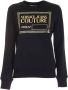 Versace Jeans Couture Zwarte Katoenen Sweatshirt met Rubberen Logo Print Black Dames - Thumbnail 1