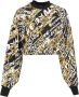 Versace Jeans Couture Cropped Logo Brush Couture Sweatshirt Yellow Dames - Thumbnail 5