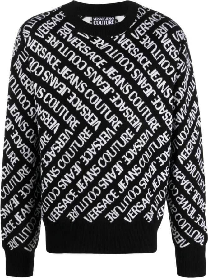 Versace Jeans Couture Zwarte Sweatshirt van Wolmix voor Heren Black Heren