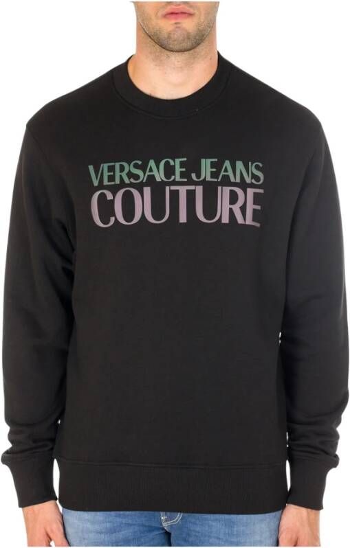 Versace Jeans Couture Versace Jeans Petrol Logo sweater zwart 73Gait02 Cf00T 899 Zwart Heren