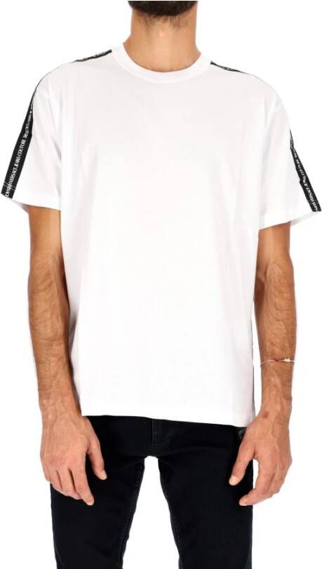 Versace Jeans Couture T-shirt basic con been logate uomo 73Gah6R4-J0001 bianco Wit Heren