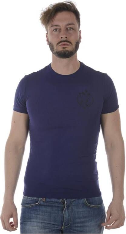 Versace Jeans Couture Geometrische Logo Print Heren T-Shirt Blue Heren