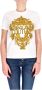 Versace Jeans Couture T-shirt girocollo con logo stampato fronte donna Versace 73Hahp02-Cj01P Bianco Oro Wit Dames - Thumbnail 4