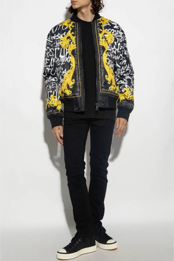 Versace Jeans Couture T-shirt met 'Chain Couture' patroon Zwart Heren
