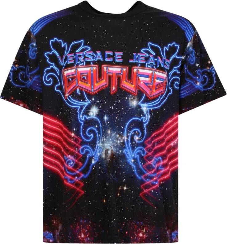 Versace Jeans Couture T-shirt met Galaxy Print en -logo Blauw Heren