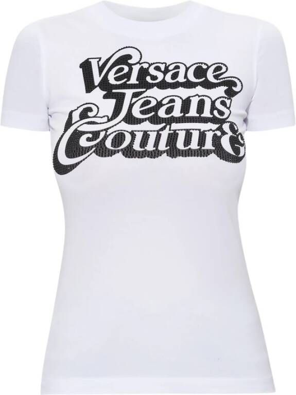Versace Jeans Couture T-shirt met logo Wit Dames