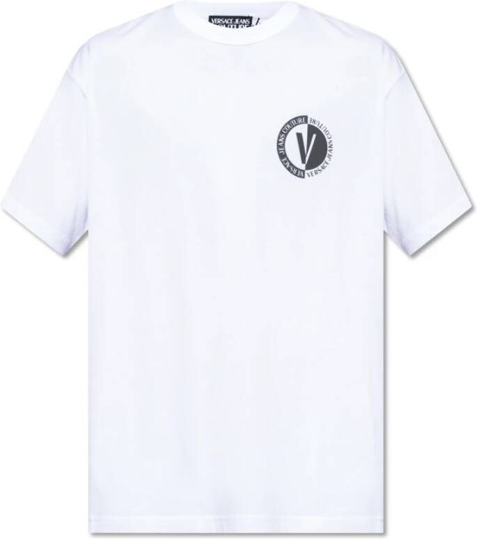 Versace Jeans Couture Witte Heren T-shirt Stijlvol en Duurzaam White Heren