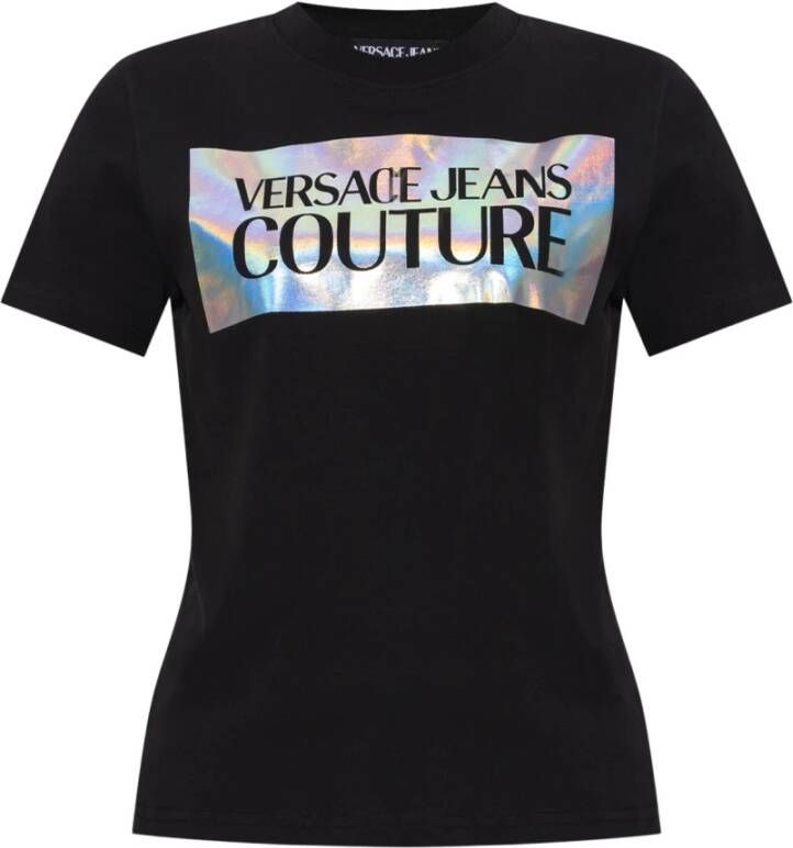 Versace Jeans Couture Zwart T-shirt Dameskleding Upgrade Black Dames