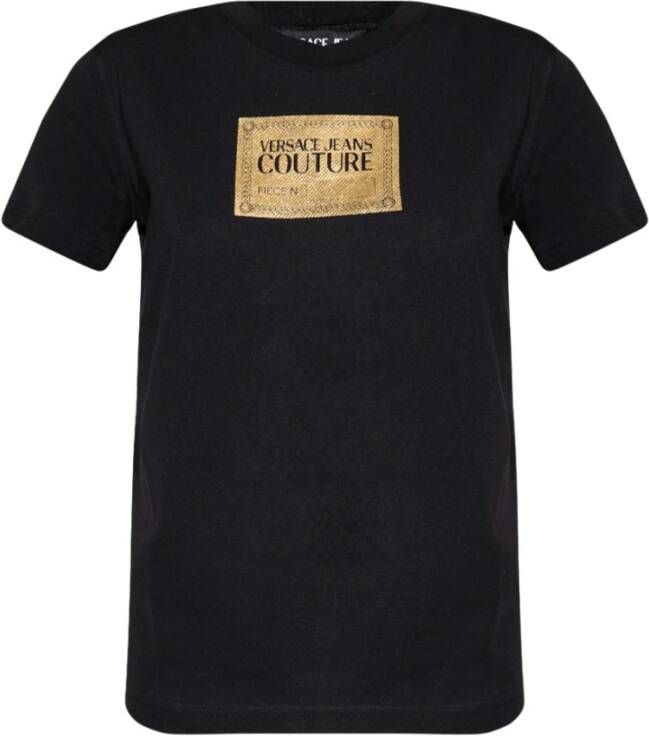 Versace Jeans Couture T-shirt met logo Zwart Dames