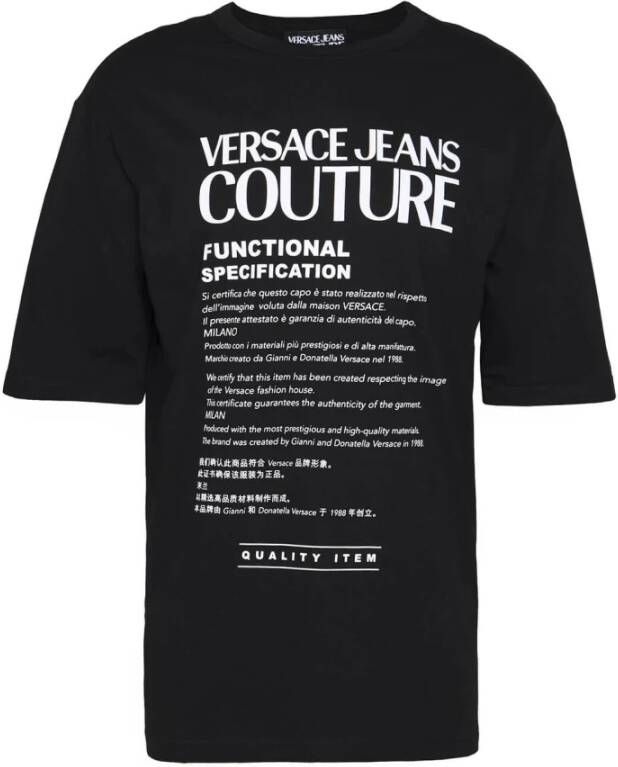 Versace Jeans Couture Heren Zwart Oversize Katoenen T-Shirt Black Heren