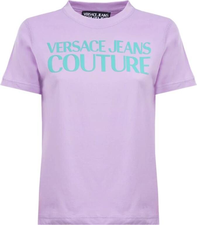 Versace Jeans Couture T-shirt met rubberised logo print Paars Dames