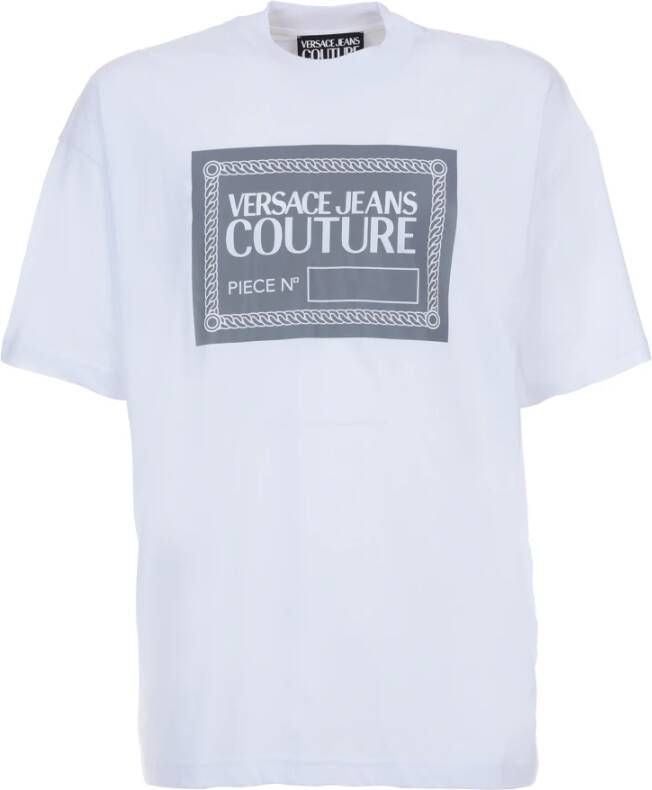Versace Jeans Couture Wit Crewneck T-Shirt met Gedurfd Grafisch Print White Heren