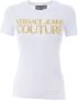Versace Jeans Couture Witte Crewneck T-shirts en Polos met Logo Print White Dames - Thumbnail 8