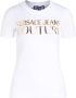 Versace Jeans Couture Witte Crewneck T-shirts en Polos met Logo Print White Dames - Thumbnail 10