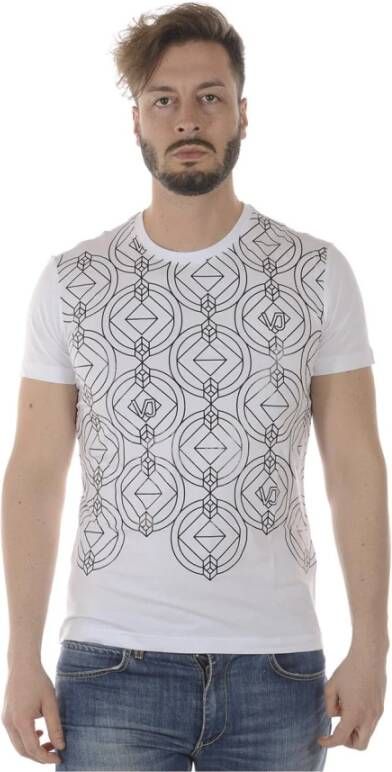 Versace Jeans Couture T-shirt met Korte Mouwen en Print Design White Heren