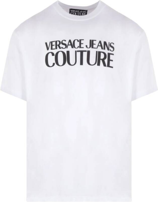 Versace Jeans Couture Iconisch Logo Katoenen Sweatshirt voor Heren White Heren