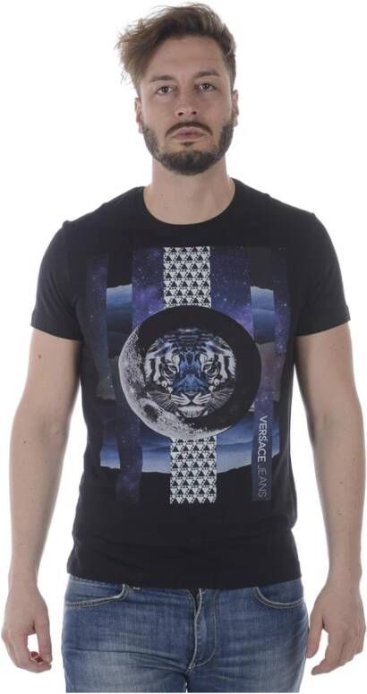 Versace Jeans Couture Korte Mouw T-Shirt Elegant Design Hoogwaardige Stof Black Heren